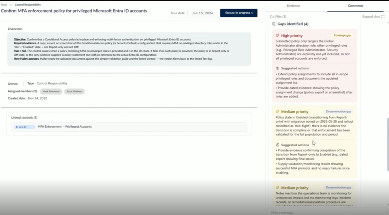 Hailey intelligent evidence validation gap findings