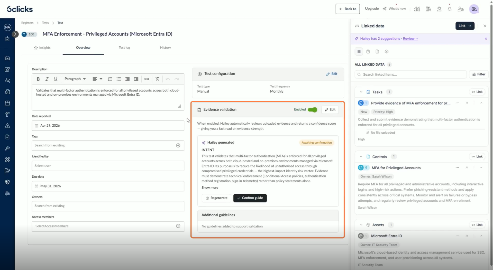 Hailey-generated evidence validation guide