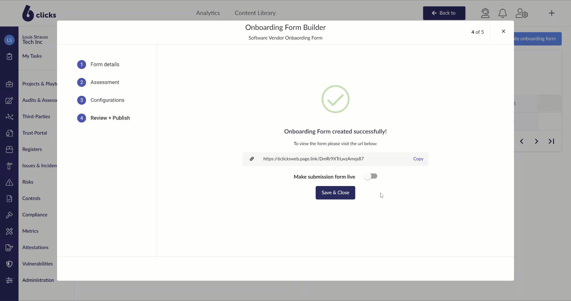  Introducing the onboarding form builder for third parties and vendors  