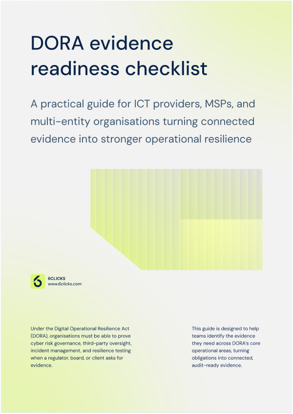 DORA evidence readiness checklist